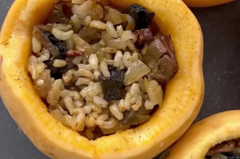 Фаршированная репа с бурым рисом и грибами